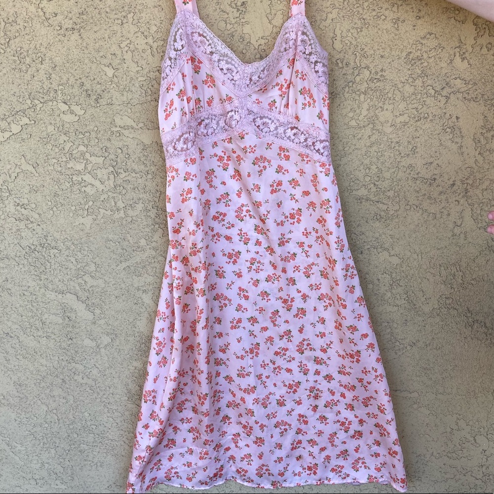 Pink Floral Slip Dress